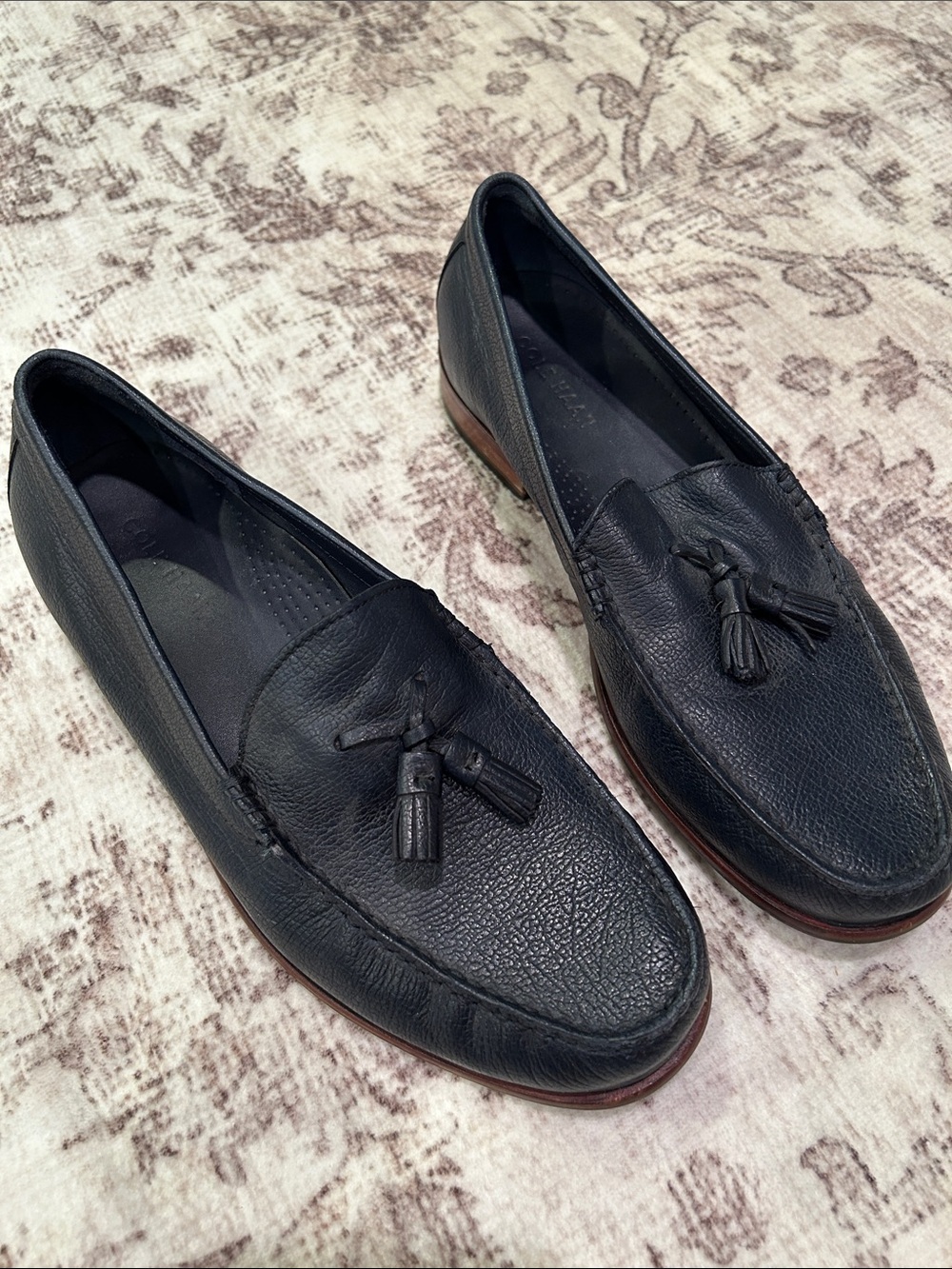 Cole Haan Navy Leather Tassel Loafers